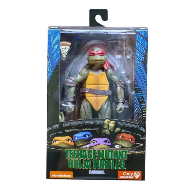 A set of four free shipping high-quality versions of NECA Mutant Ninja Turtle Figure 1990 Movie TMNT Limited Edition Joint Moving Model Ornaments - Image 5