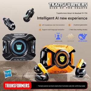 transformers intelligent ai ear clip bluetooth headphones bluetooth 6.0 black technology stereo long term wear t93