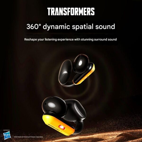 transformers intelligent ai ear clip bluetooth headphones bluetooth 6.0 black technology stereo long term wear t93