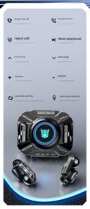transformers intelligent ai ear clip bluetooth headphones bluetooth 6.0 black technology stereo long term wear t93
