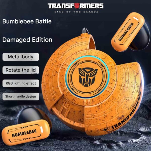 transformers metal mechanical warehouse design bluetooth 5.4 half in ear headphones bumblebee noise reduction e sports t31