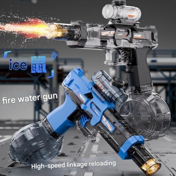 ice mouse flash water gun linkage back load cool light electric high speed continuous boy and girl water play toy gift