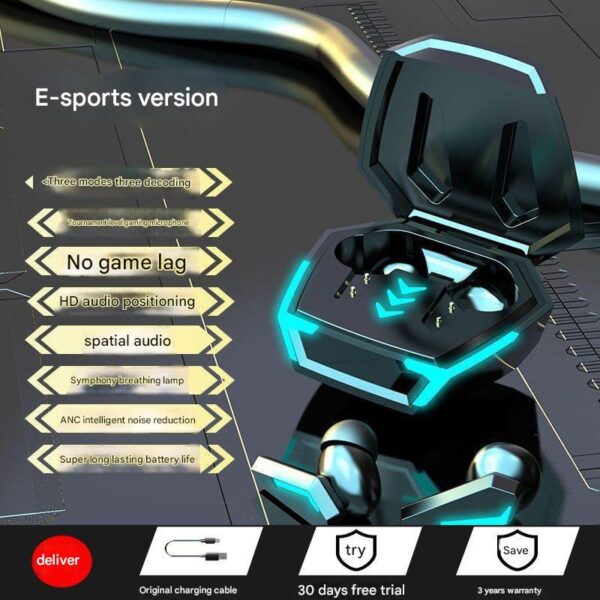 new private model e sports bluetooth headphones game delay free in ear earbuds noise reduction mini headphones wholesale