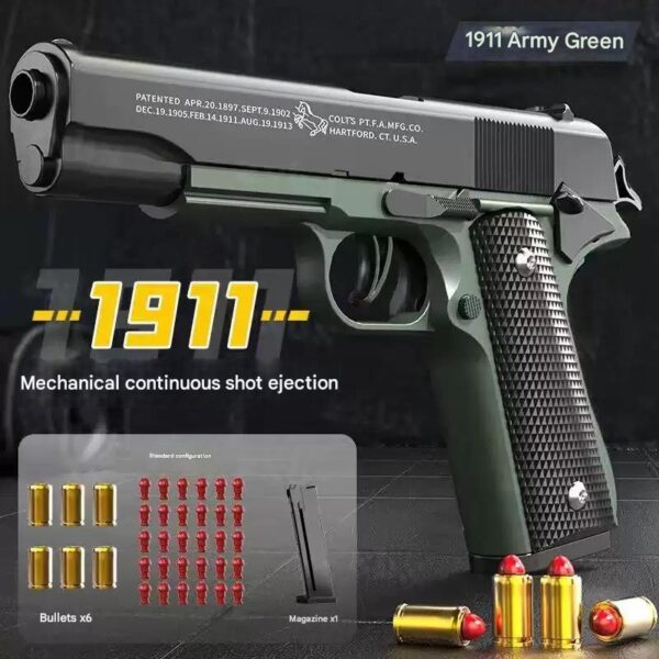 1911 automatic reloading shell throwing continuous toy colt empty hanging reverse blowing soft gun toy glock children's male