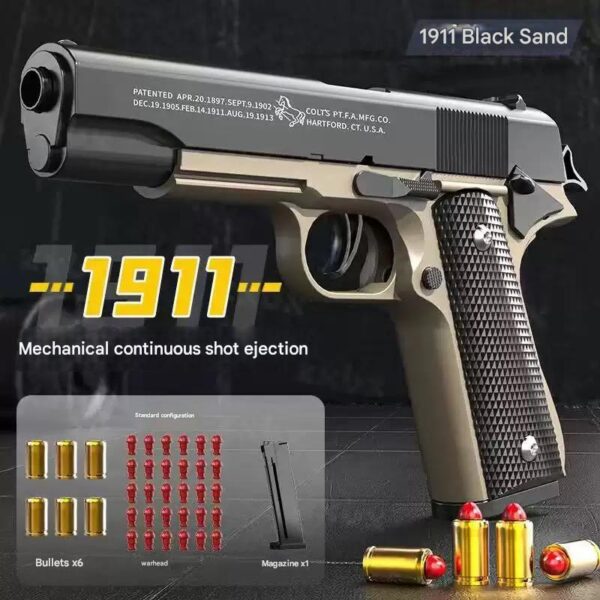 1911 automatic reloading shell throwing continuous toy colt empty hanging reverse blowing soft gun toy glock children's male