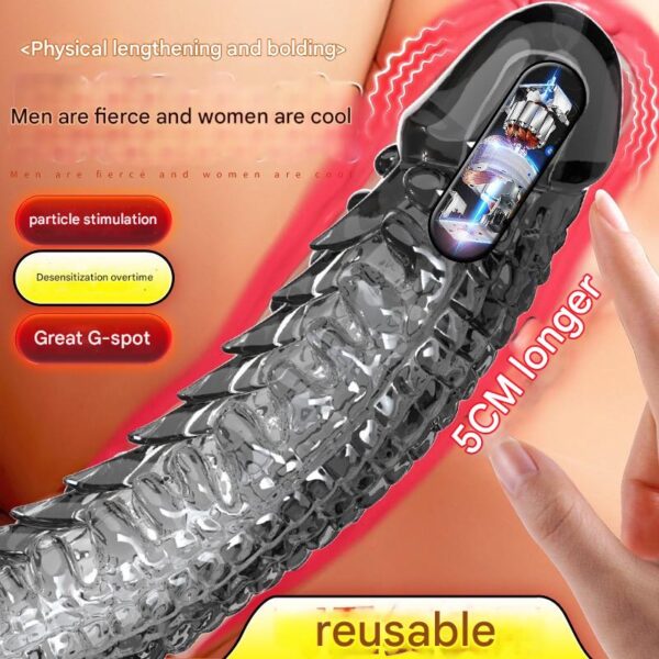 emperor crocodile crystal penis cover lock sem lengthened and thickened wearing penis set wolf class couple sex toys men's